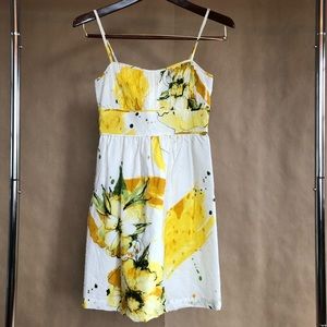 Johnny Martin white floral sleeveless mini dress